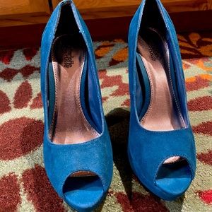 Blue Heels Open Toe